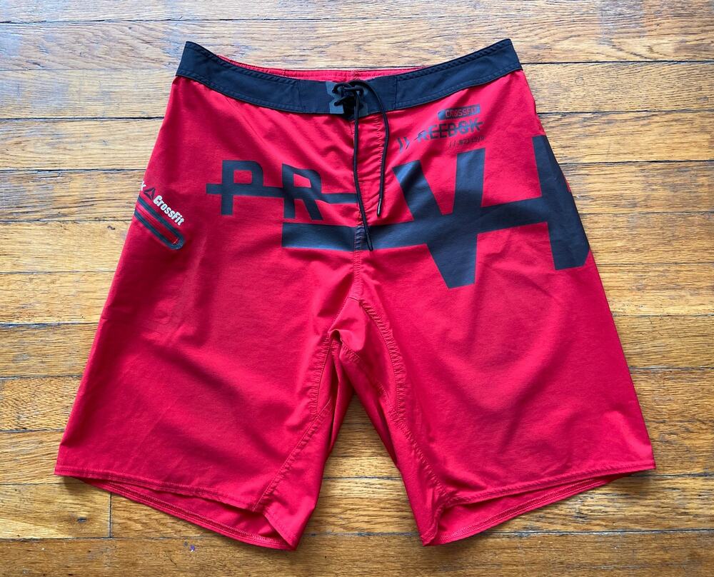 REEBOK Crossfit Red/Black Performance Shorts sz 30
